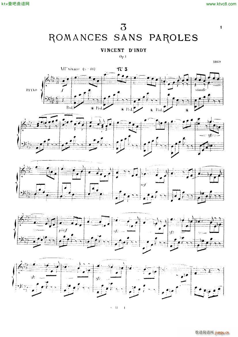 Indy Romance sans paroles opus 11