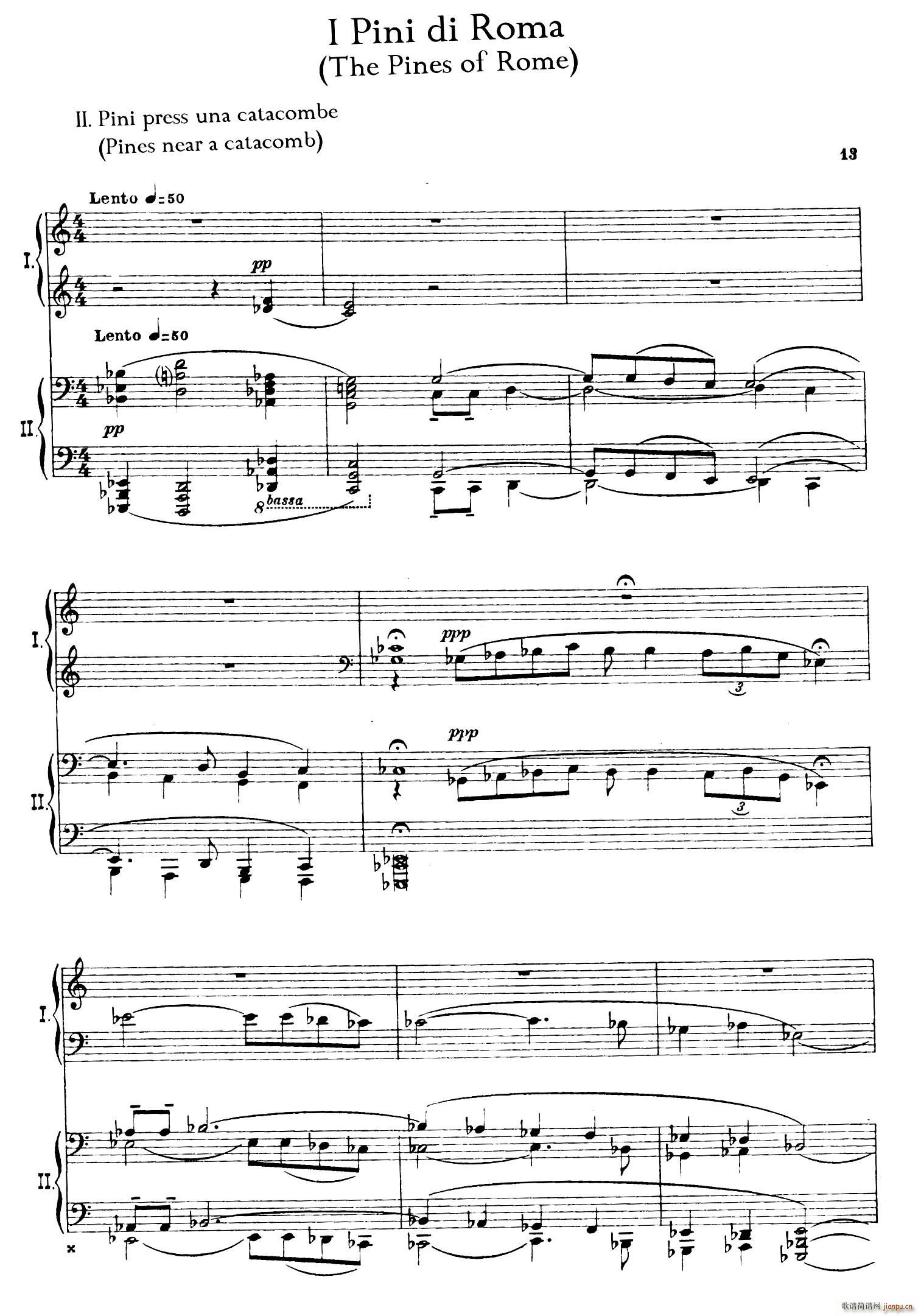 The Pines of Rome(交响诗《罗马的松树》 双钢琴)(第二部分 卡塔科巴墓地的松树)1