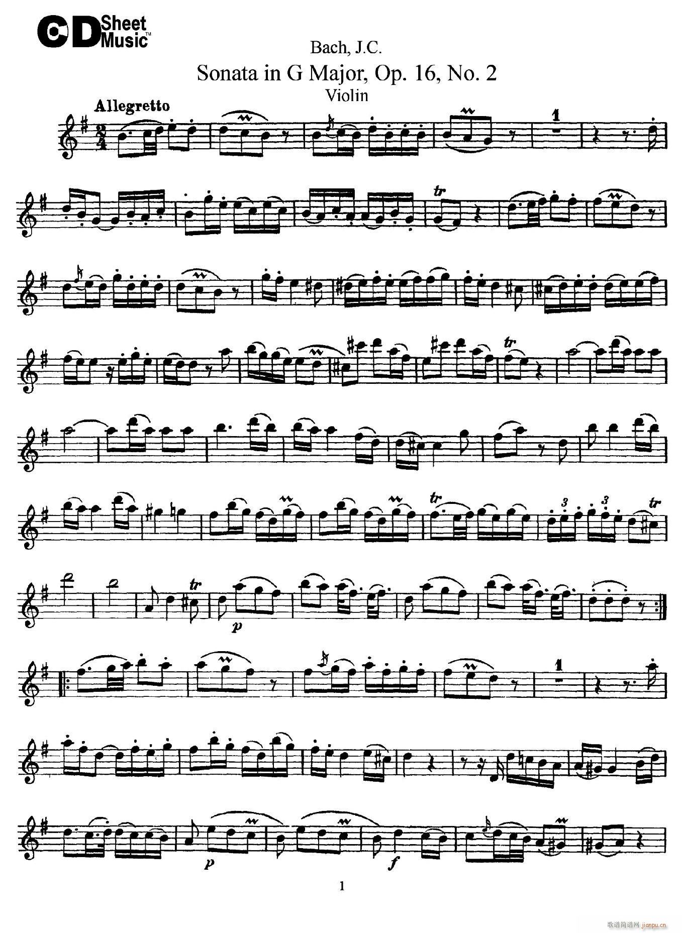 Sonata in D Major Op 16 No 21