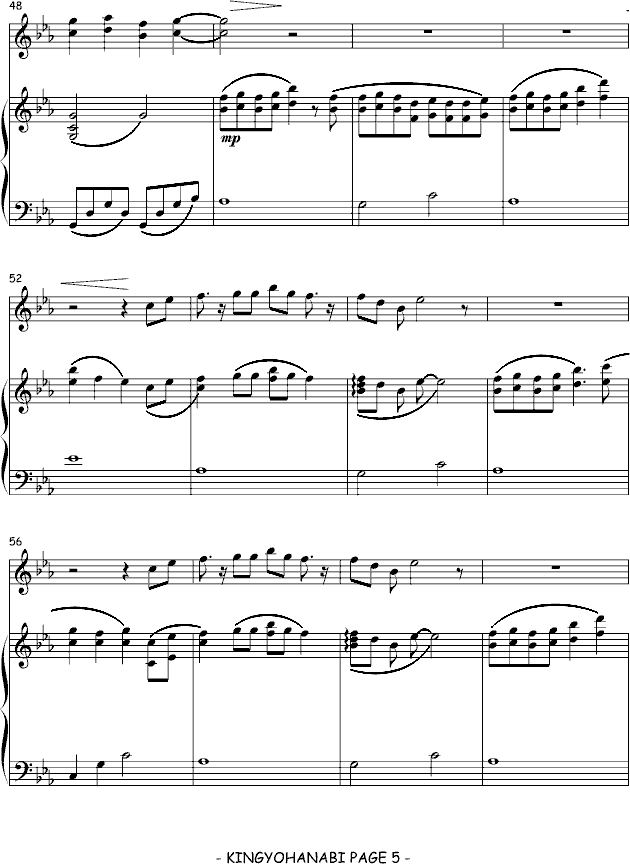 金鱼花火（弹唱版）-钢琴谱(钢琴曲)-大�V爱5