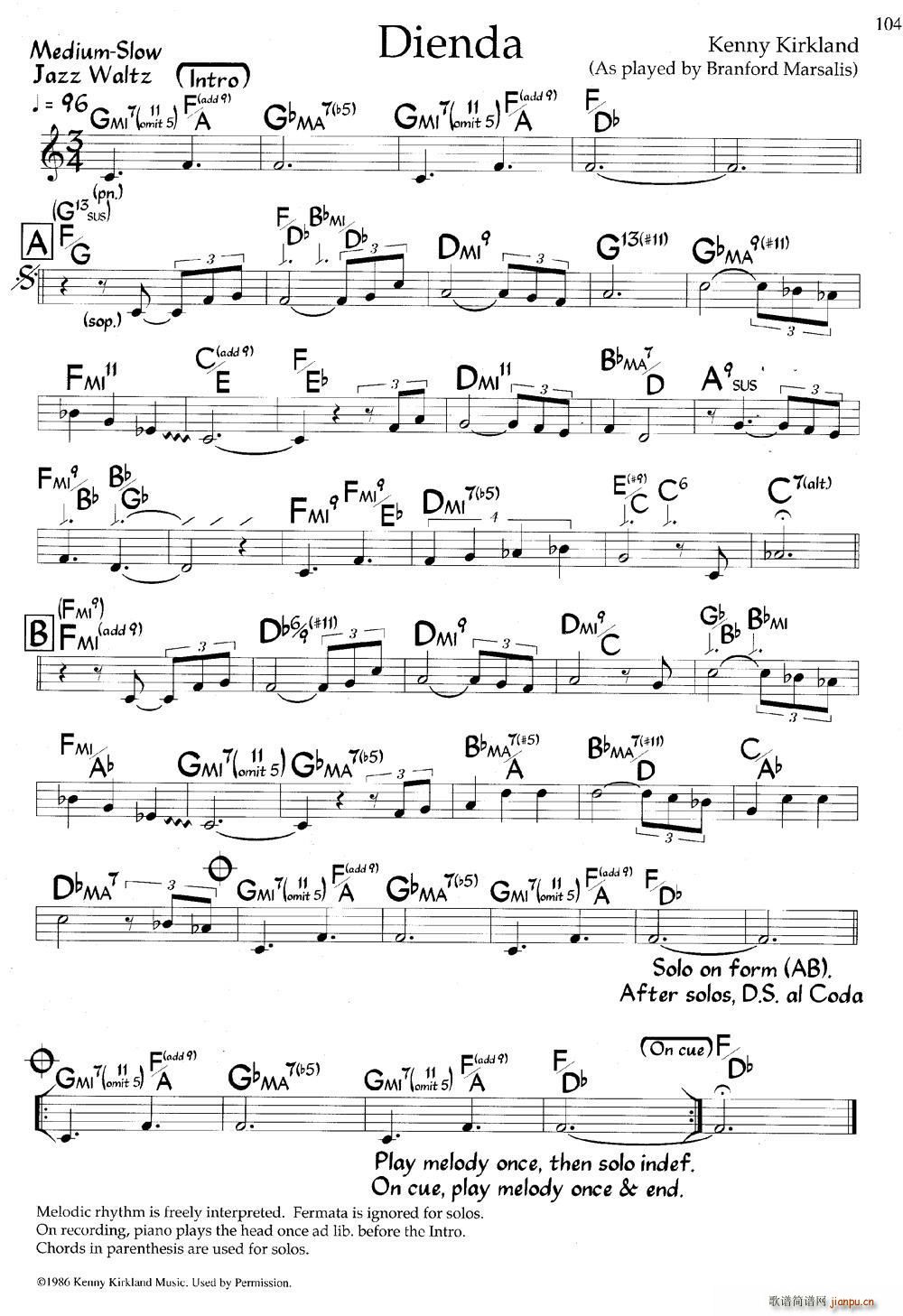 Dienda(爵士钢琴曲)1