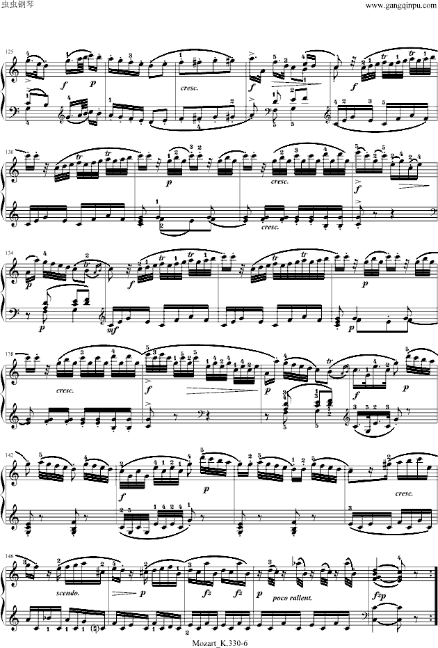 莫扎特-C大调第十钢琴奏鸣曲-钢琴谱(钢琴曲)-莫扎特6