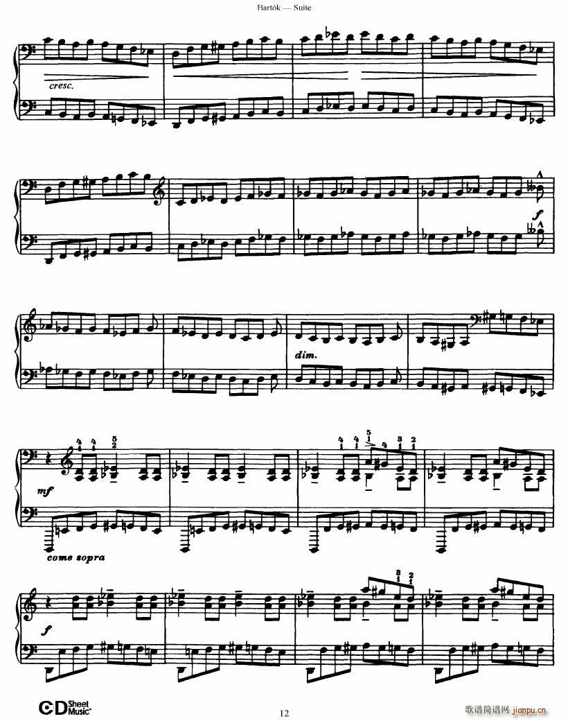 Bartok SZ 62 Suite for Piano op 1412