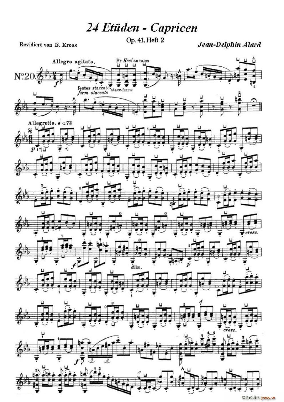 让 德尔菲 阿拉尔-12首小提琴�S想练习曲之201