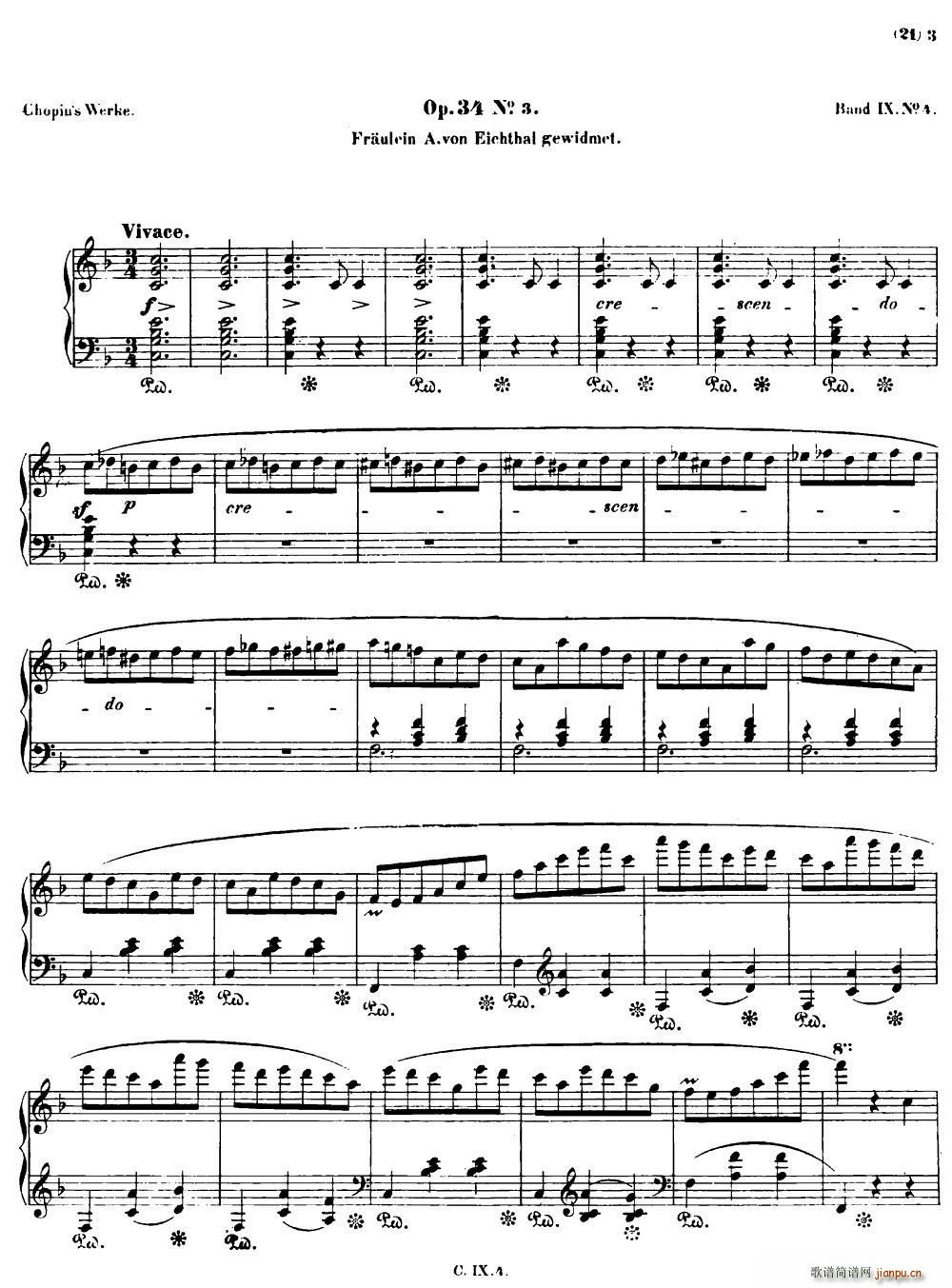 Valse brillante Op34 No3（F大调华丽圆舞曲Op 34-3）1
