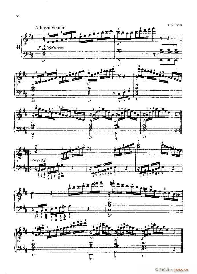 车尔尼手风琴练习曲集36