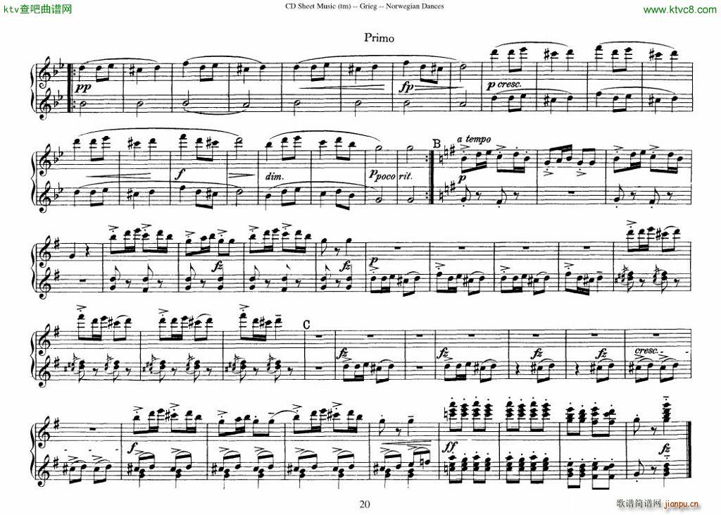 Grieg Norwegian Dance Op 35 1 4 Duet20