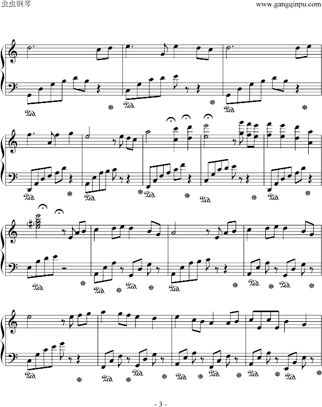 童年简易演奏版--班德瑞钢琴经典作品-钢琴谱(钢琴曲)-蛤蟆爱天鹅083