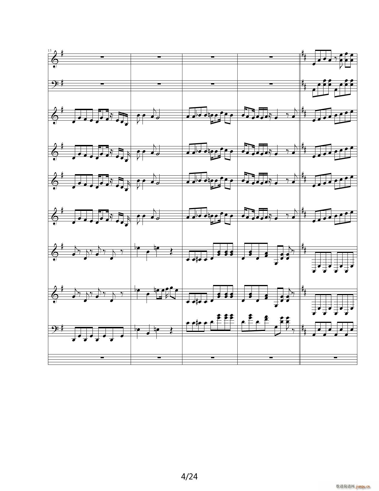海上钢琴师的一首舞曲 用的是Jass谱表4