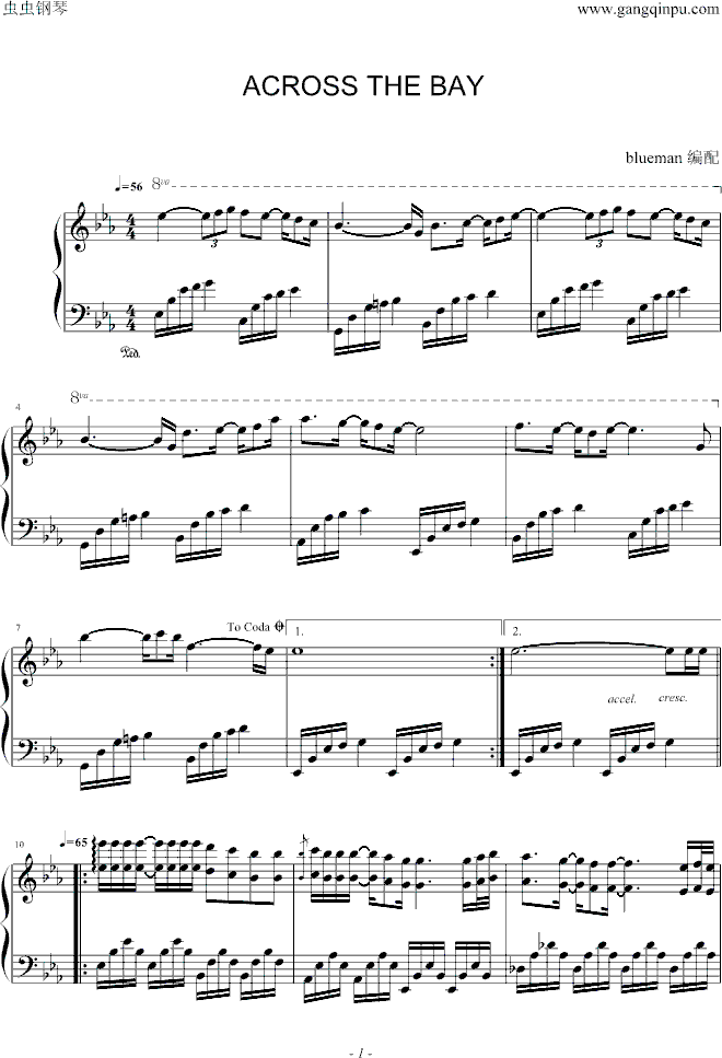 Across the Bay-钢琴谱(钢琴曲)-Brian Crain1