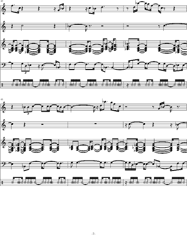 圣斗士冥王篇地球仪-钢琴谱(钢琴曲)-圣斗士7