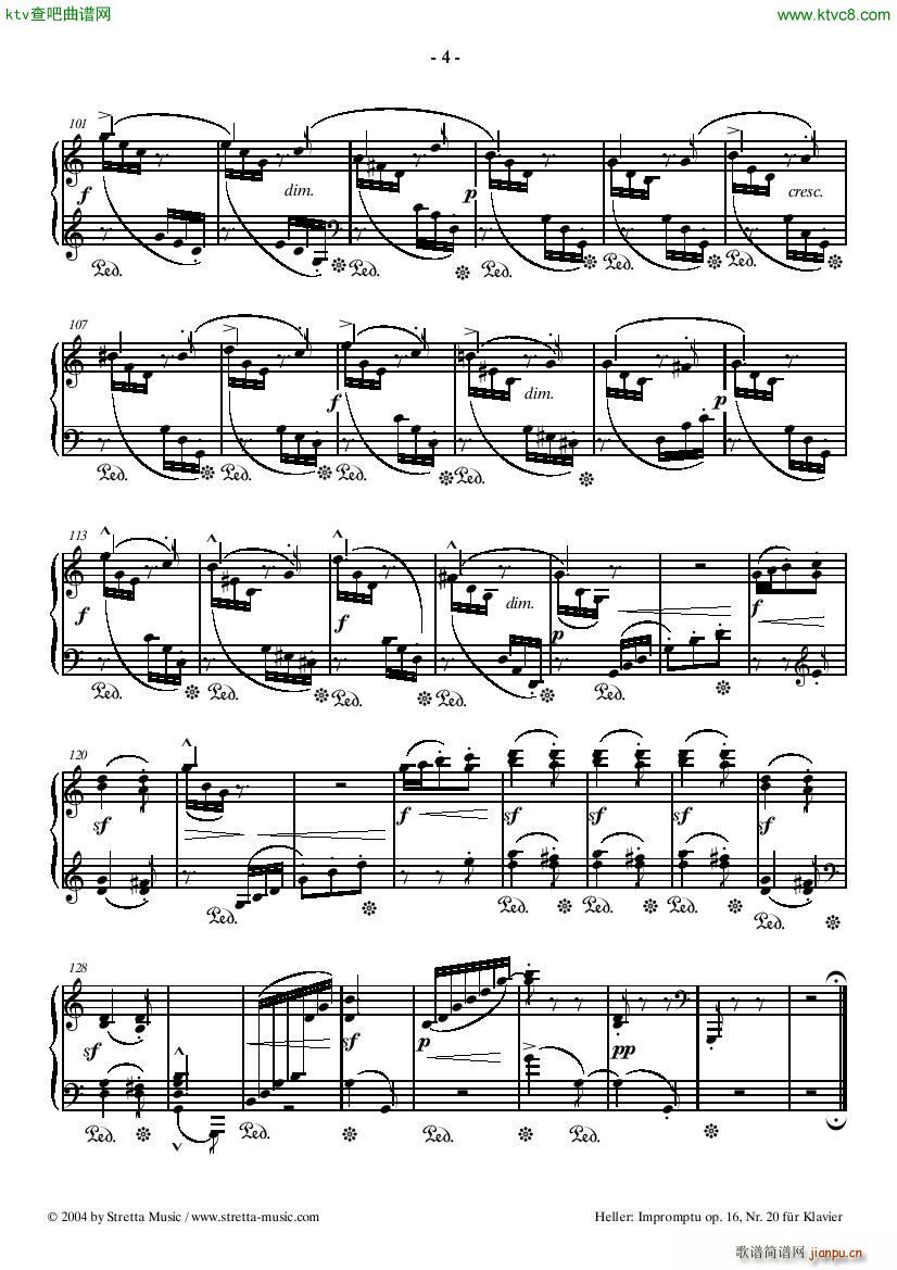 PIANO SHEET MUSIC heller impromtu4