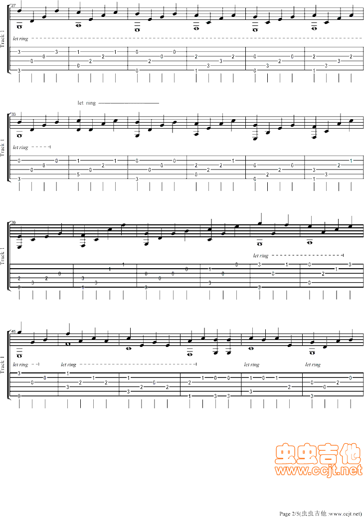 卡农吉他版C调自编_帕赫贝尔-Pachelbel2