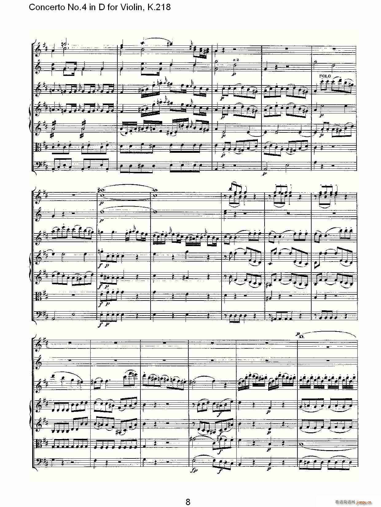 Concerto No.4 in D for Violin, K.218（D调小提琴第四协奏曲，K）8
