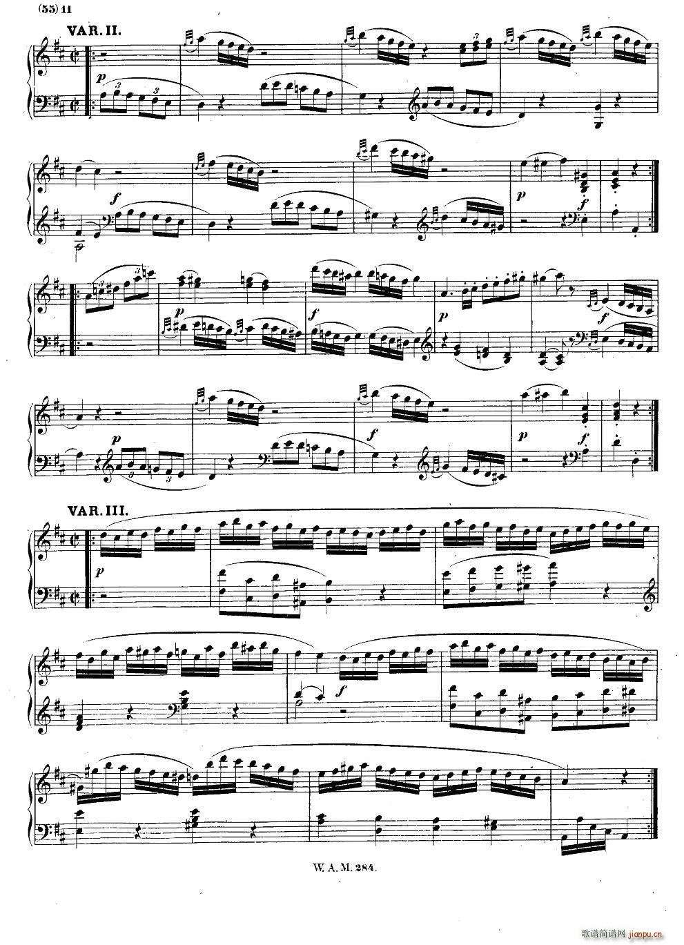 D大调第六钢琴奏鸣曲 KV 28410