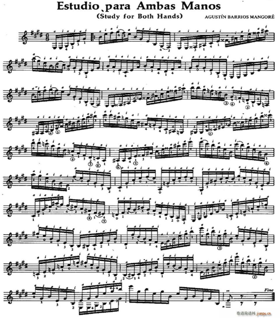 Estudio para Ambas Manos(古典吉他)1