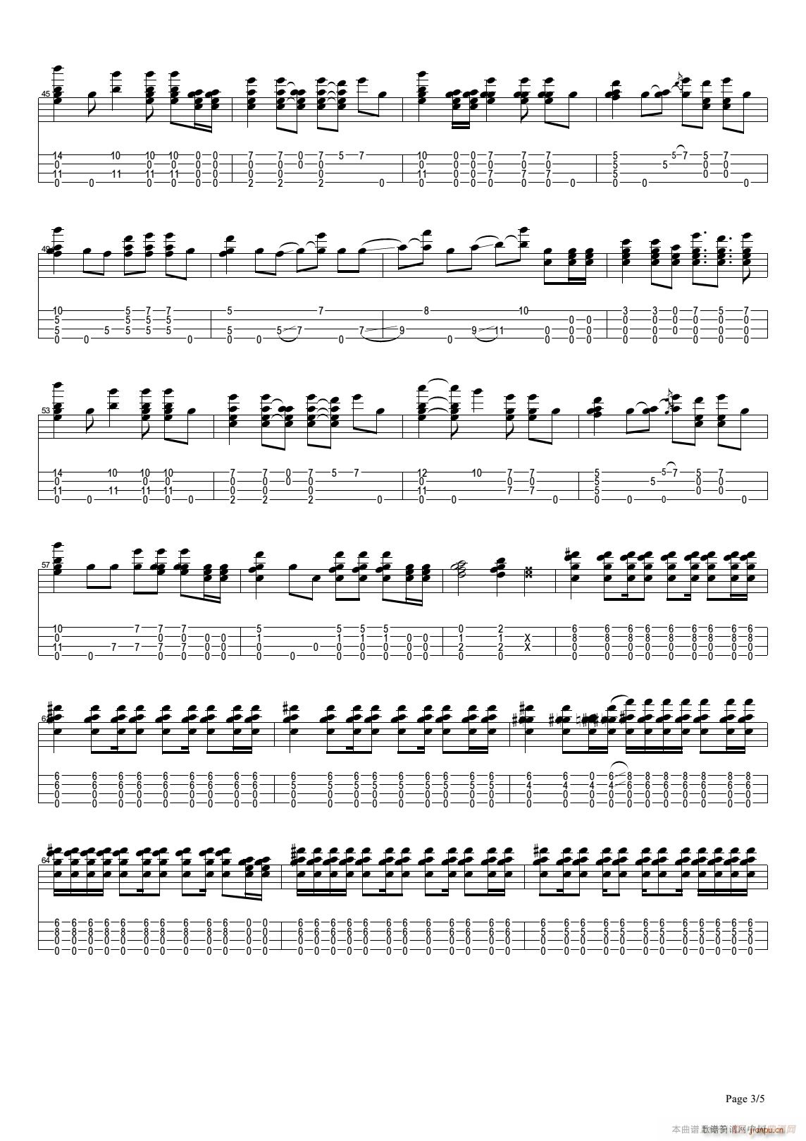 While My Guitar Gently Weeps（尤克里里指弹谱）3