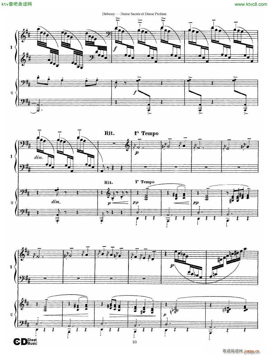 Debussy Danse Sacrée et Danse Profane 2 Piano s10