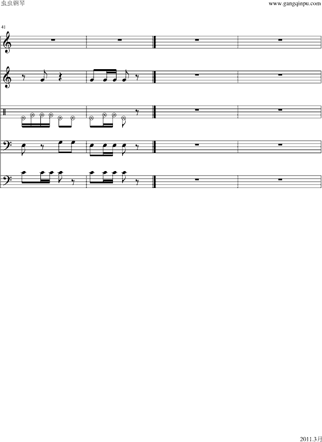 杨柳青调―鼓-钢琴谱(钢琴曲)-中国名曲6