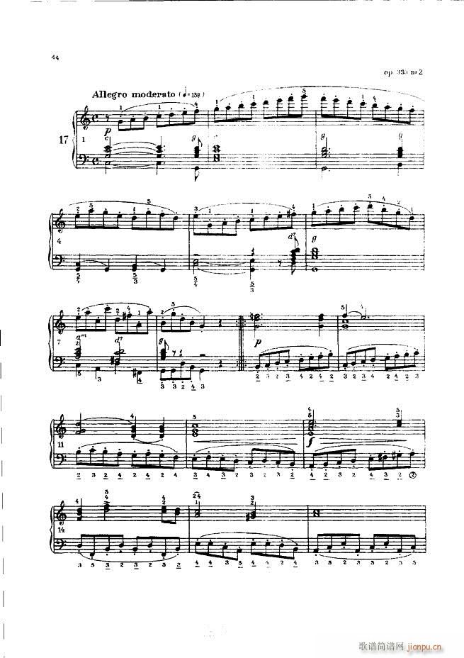 车尔尼手风琴练习曲集 Ⅲ44