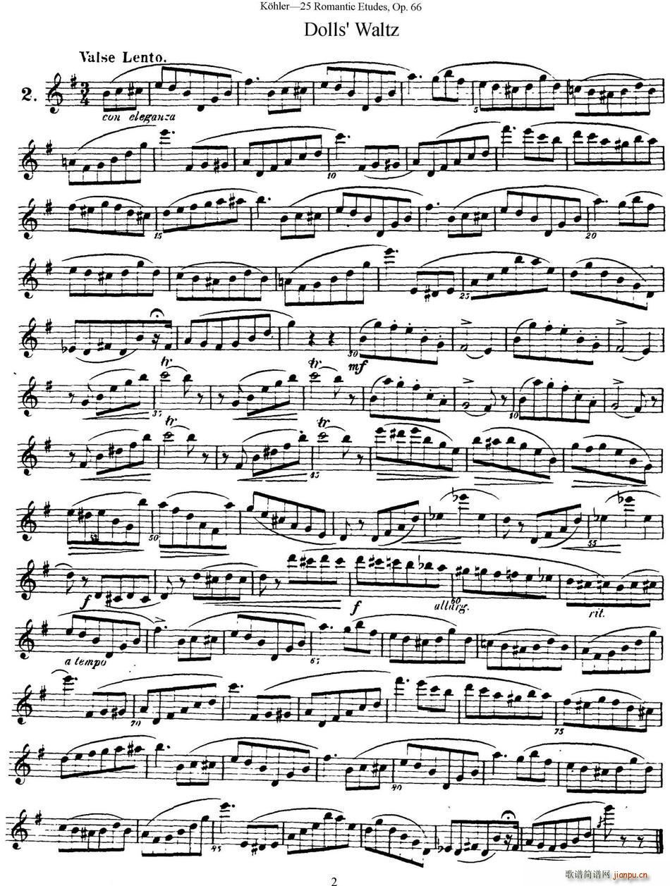25首浪漫练习曲作品66号(NO 2)1