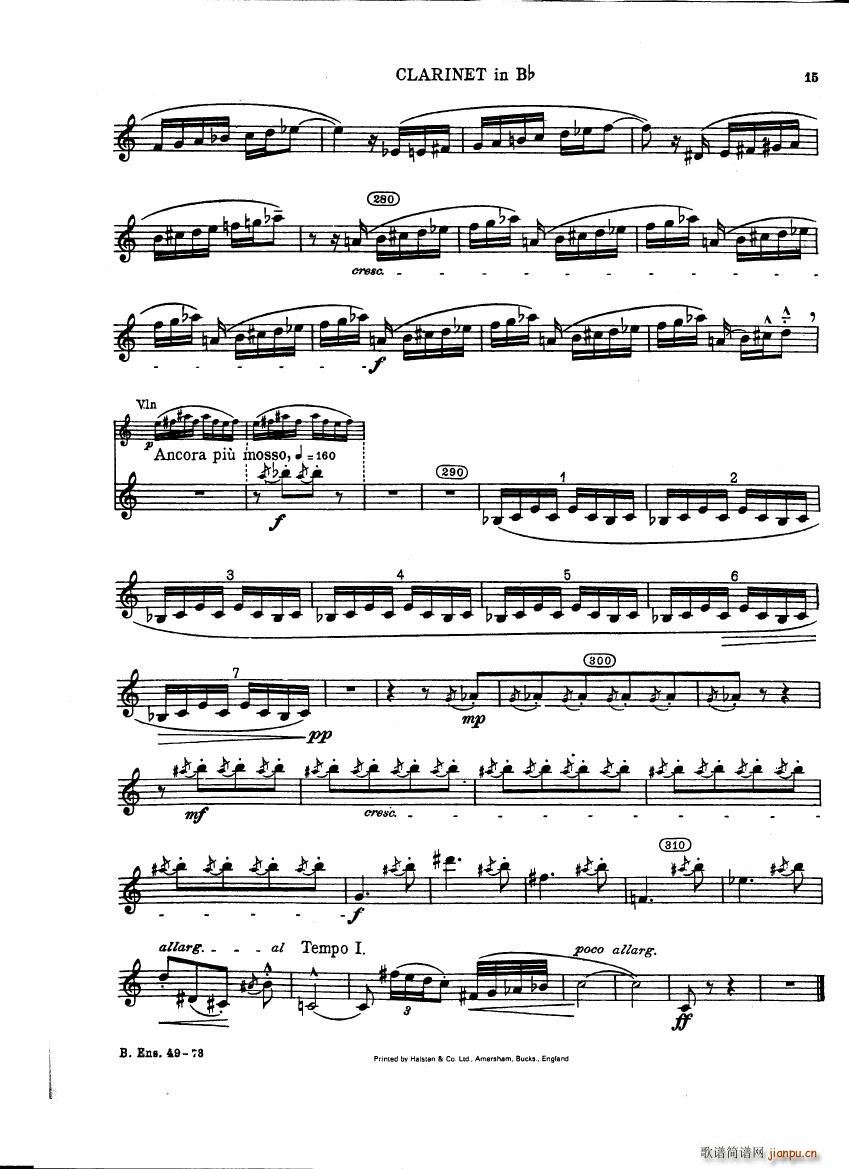 Bartok SZ 111 Contrasts clarinets A and Bb15