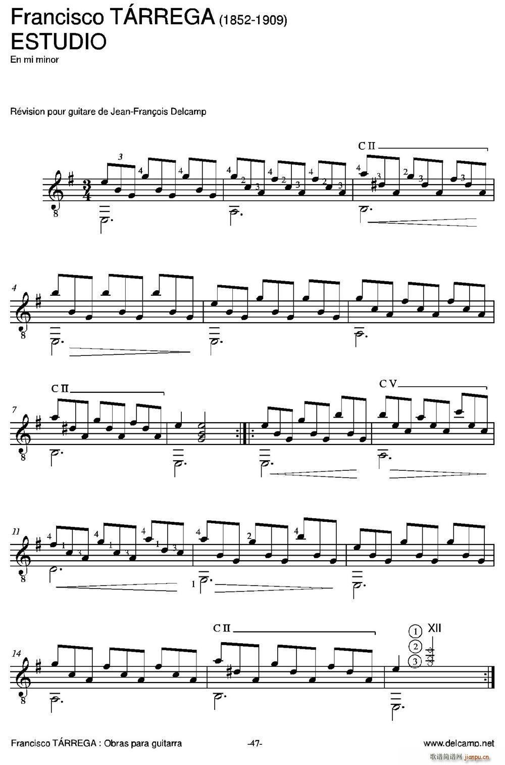ESTUDIO(En mi minor)（古典吉他）1