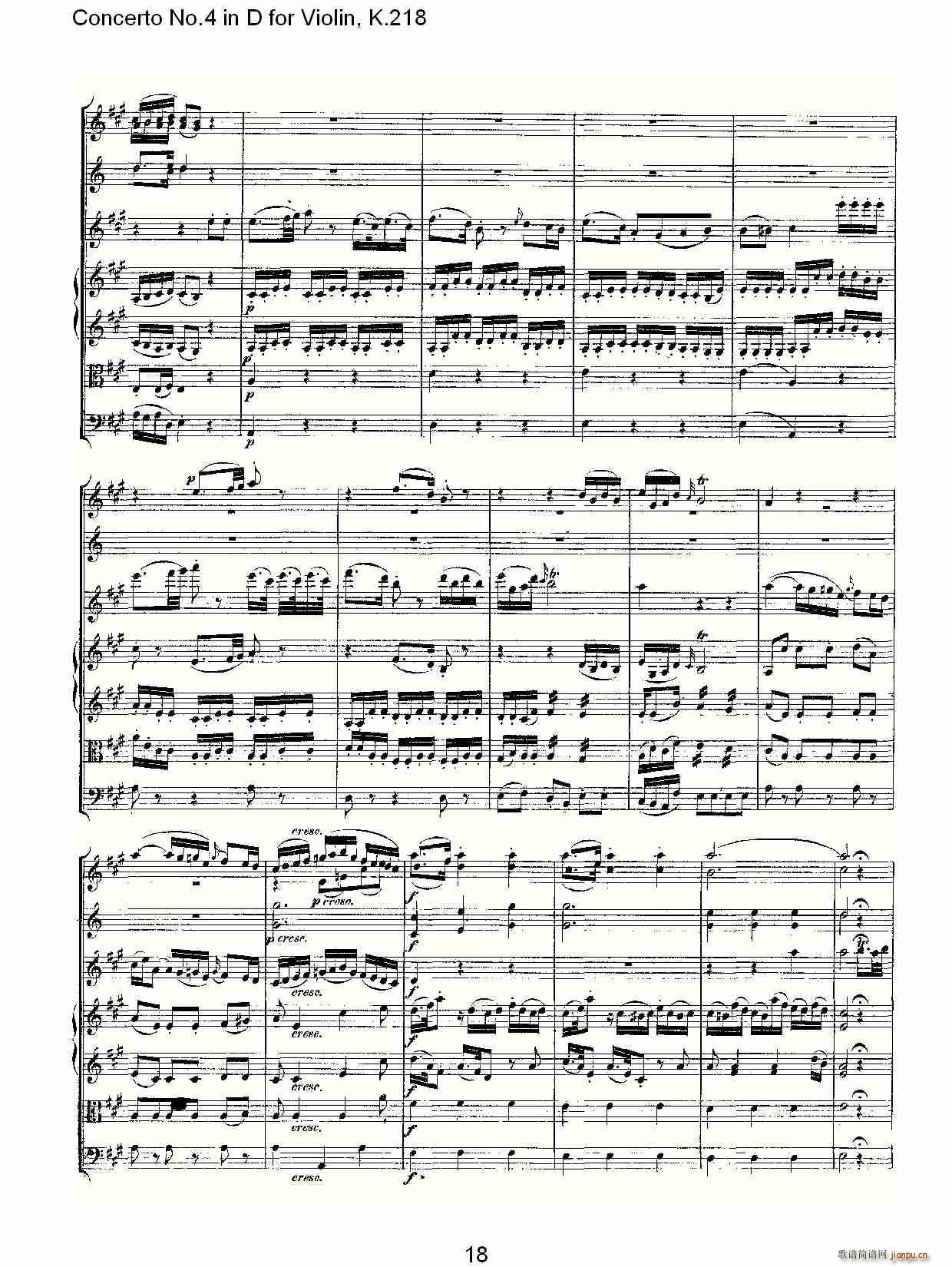 Concerto No.4 in D for Violin, K.218（D调小提琴第四协奏曲，K）18