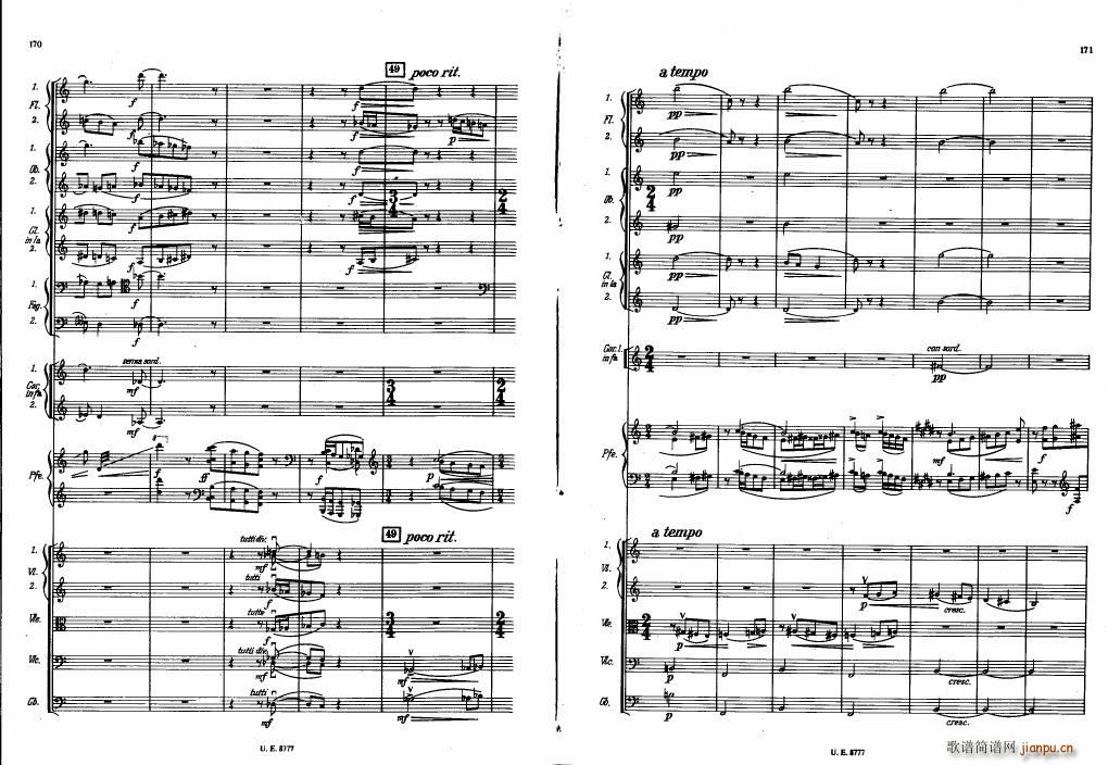 Bartok SZ 83 Piano Concerto No1 Full Score 二45
