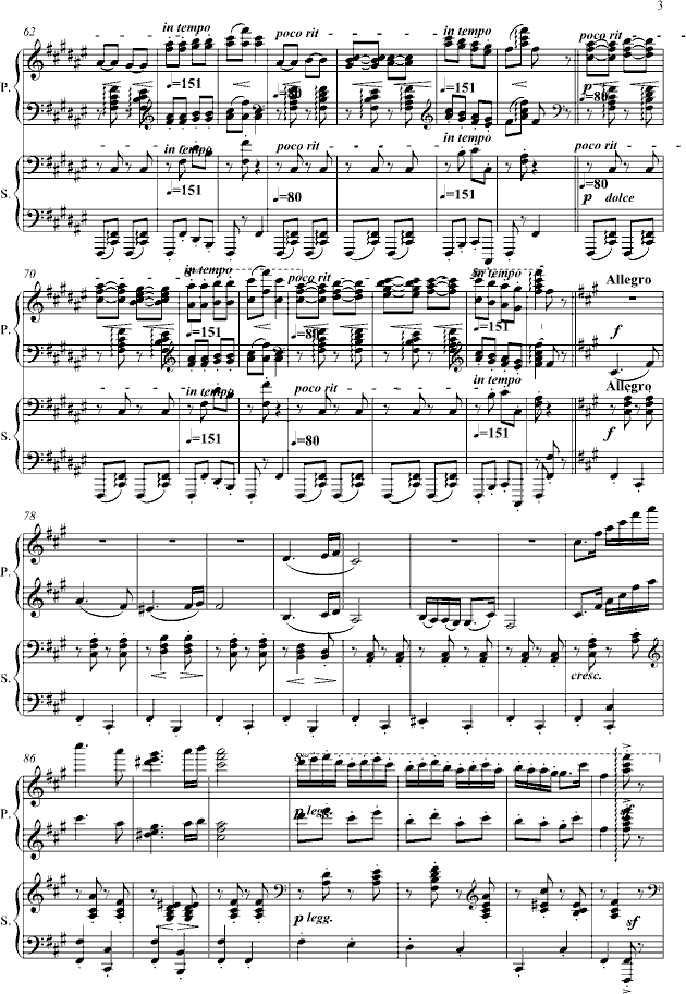原版的匈牙利舞曲（四手联弹）-钢琴谱(钢琴曲)-勃拉姆斯-Brahms3