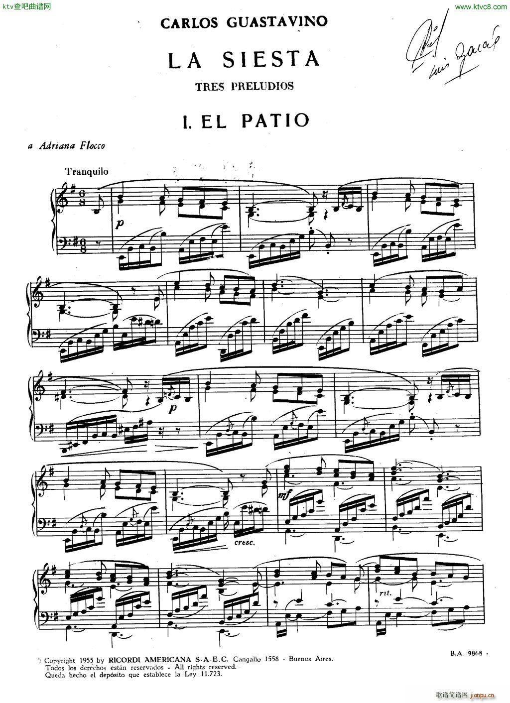 Guastavino La Siesta Tres Preludios1