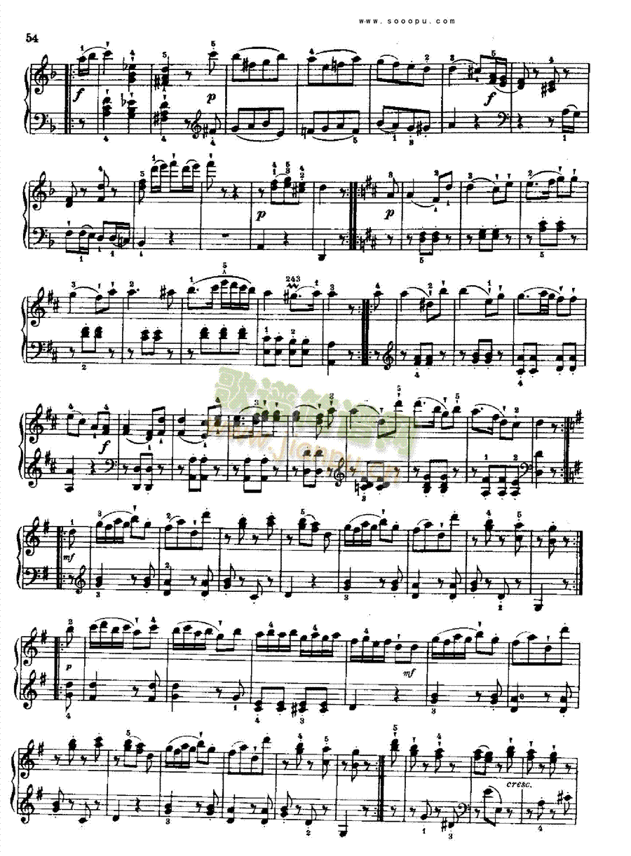 奏鸣曲六(献给奥恩布鲁格的姐妹们) 键盘类 钢琴7