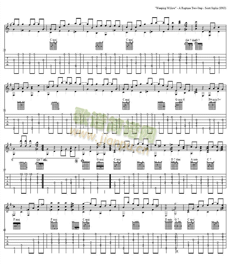 Weeping Willow吉他谱( 六线谱)2