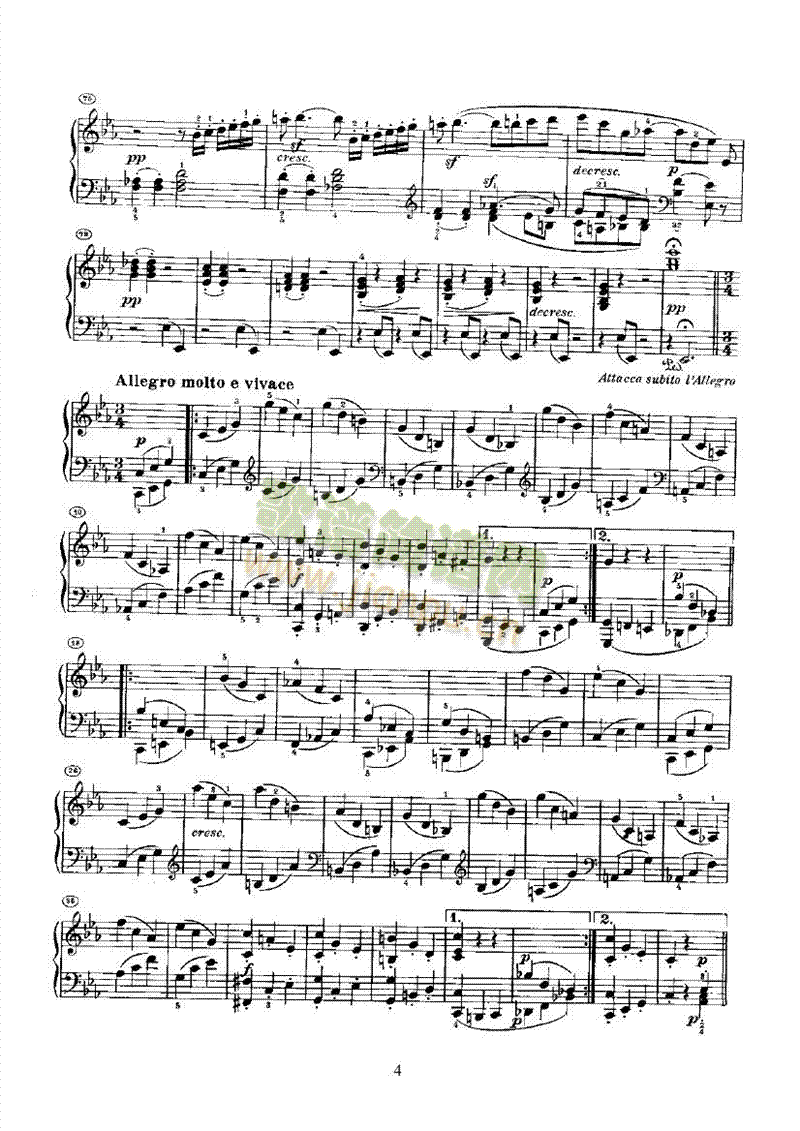 奏鸣曲(Opus27 Nr.1) 键盘类 钢琴4