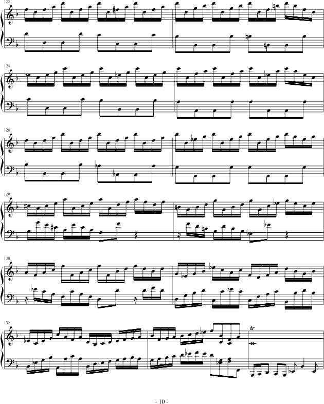 巴赫第一键盘（钢琴）乐协奏曲（第一乐章）10