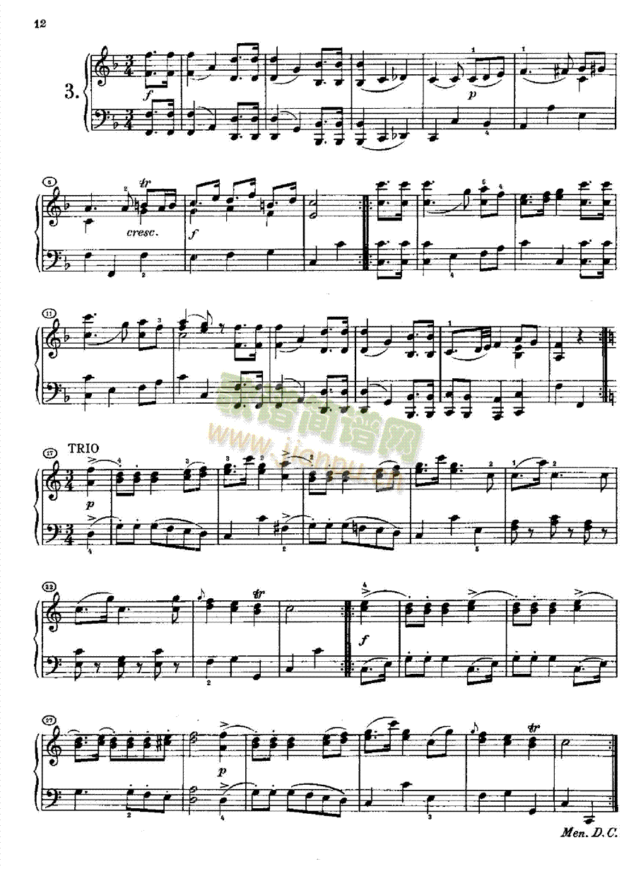 20首小步舞曲(1813年创作) 键盘类 钢琴3