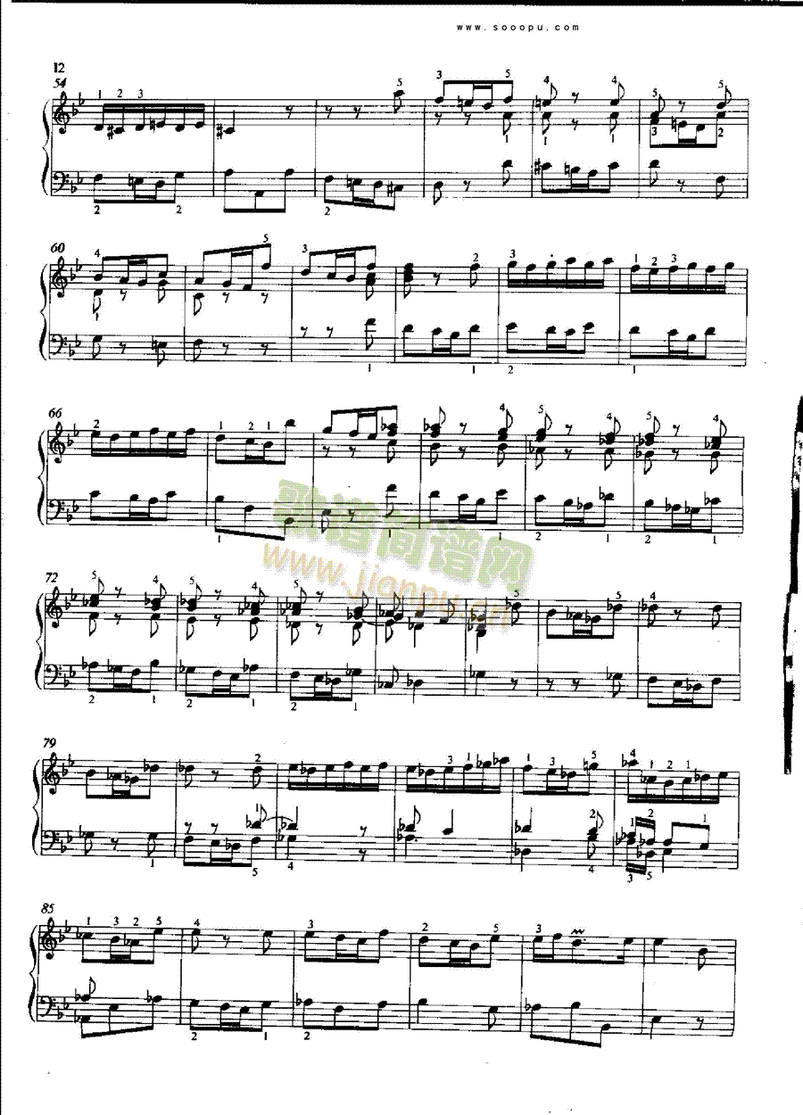 g小调序曲BWV822 键盘类 钢琴3
