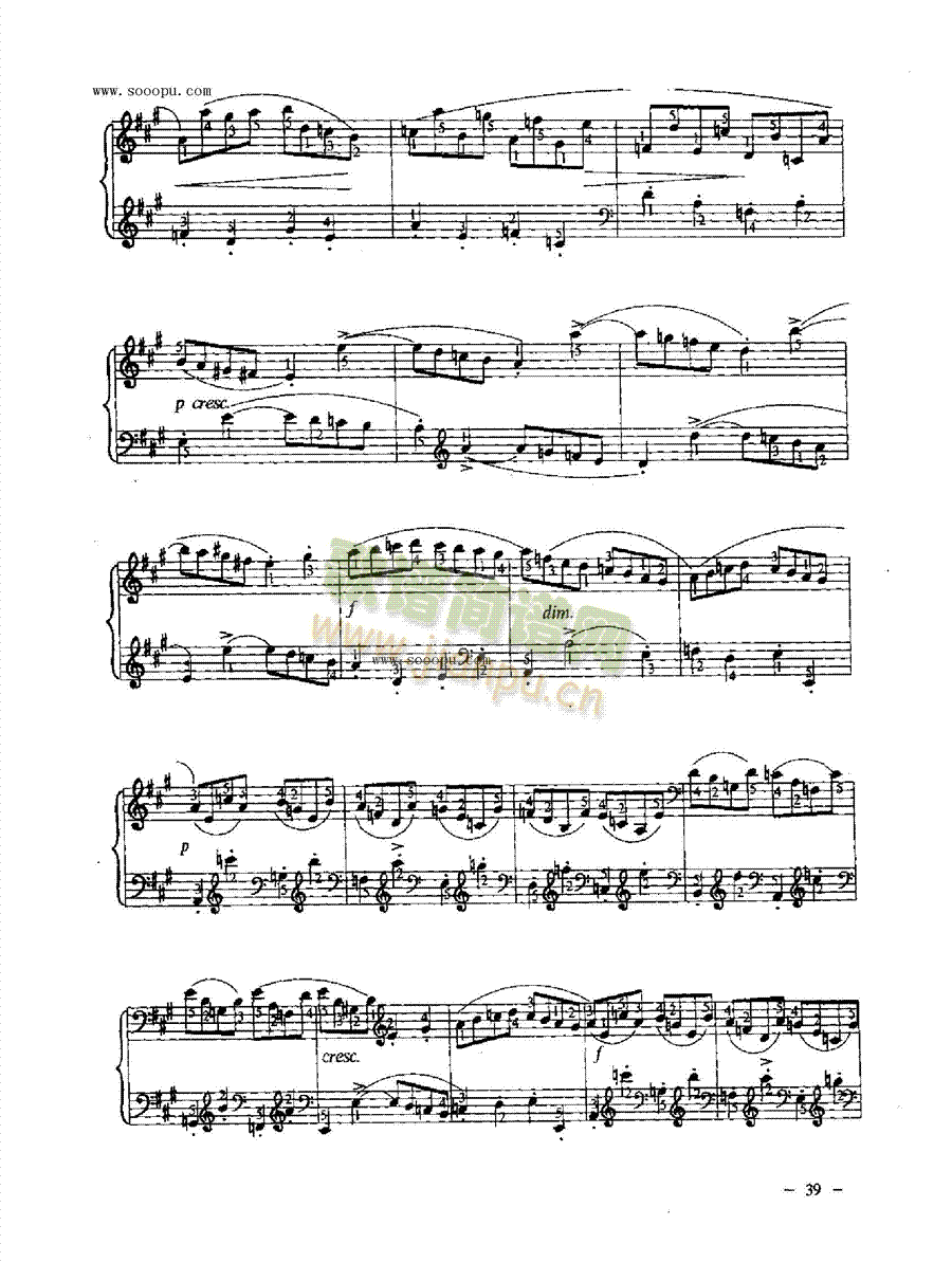 A大调奏鸣曲 键盘类 钢琴5