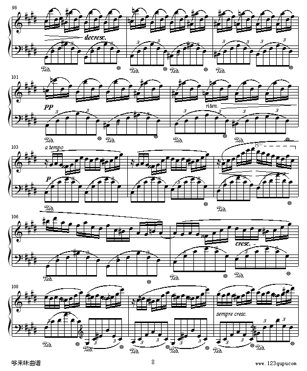 幻想即兴曲-滴漏打谱-肖邦8