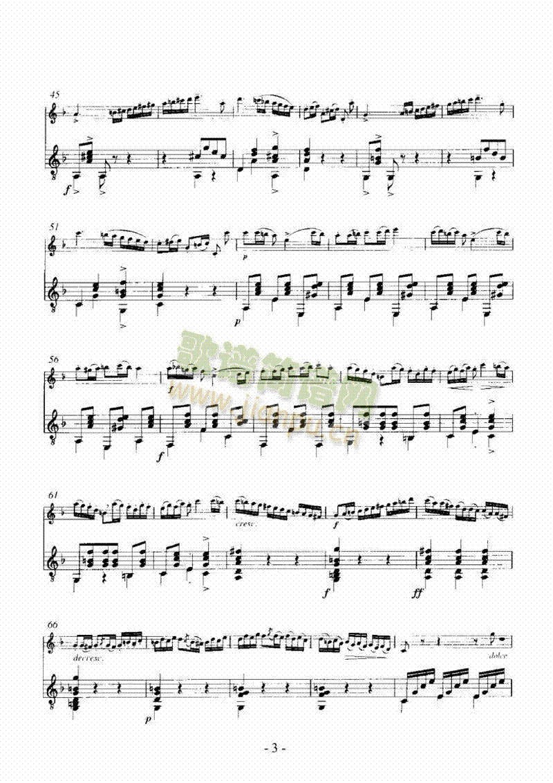 波拉卡舞曲（吉他伴奏） 管乐类 长笛3