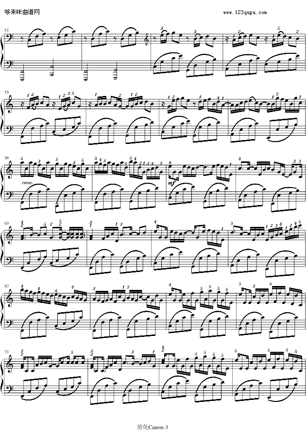 卡农-寒风简化版-帕赫贝尔-Pachelbel3