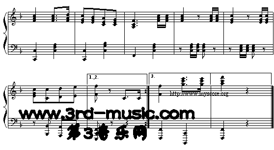 歌唱祖国[钢琴曲谱]3