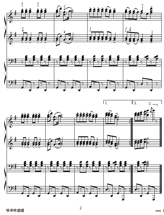 铃儿响丁当 --四手联弹-世界名曲2