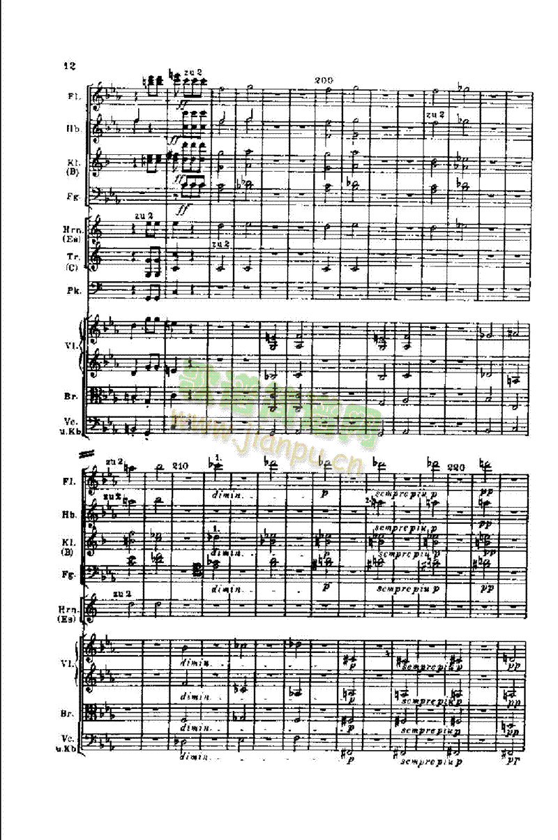 钢琴―第五交响曲（命运）作品67 键盘类 钢琴12