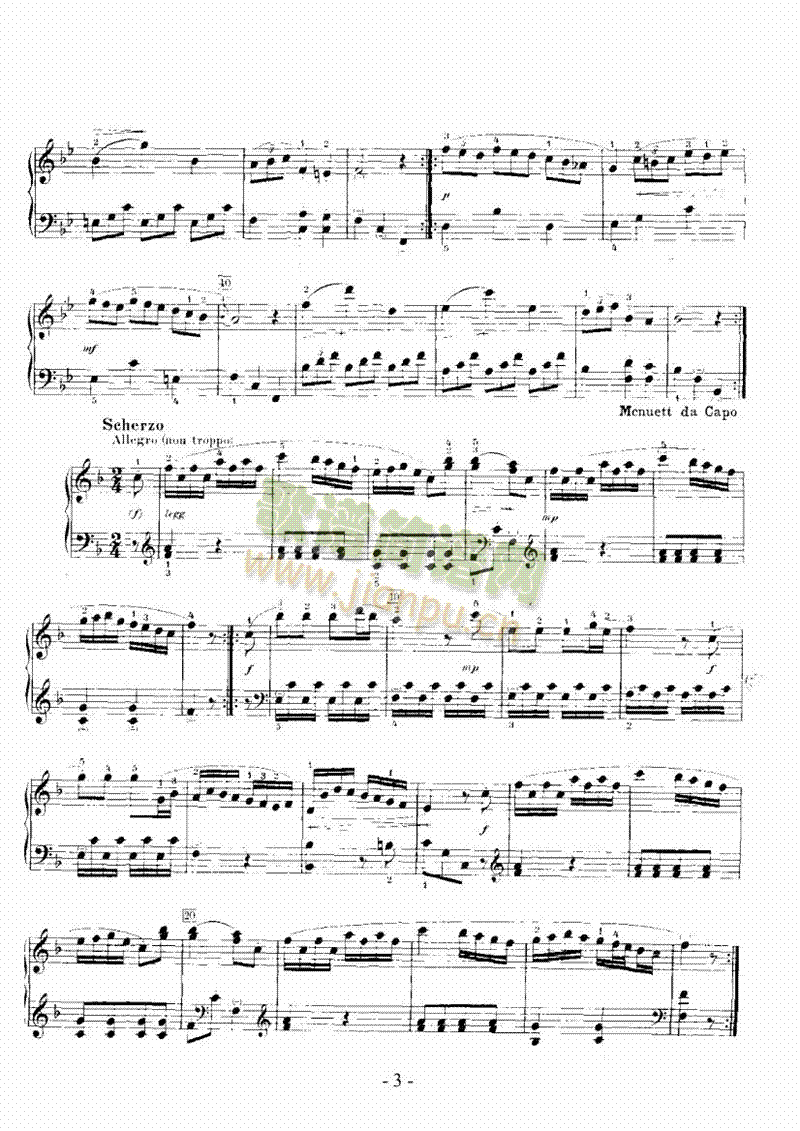 F大调奏鸣曲 键盘类 钢琴3