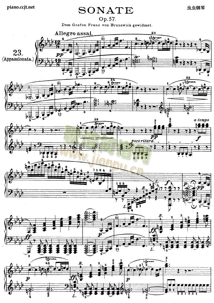 热情奏鸣曲-作品57号(第二十三钢琴奏鸣曲)1