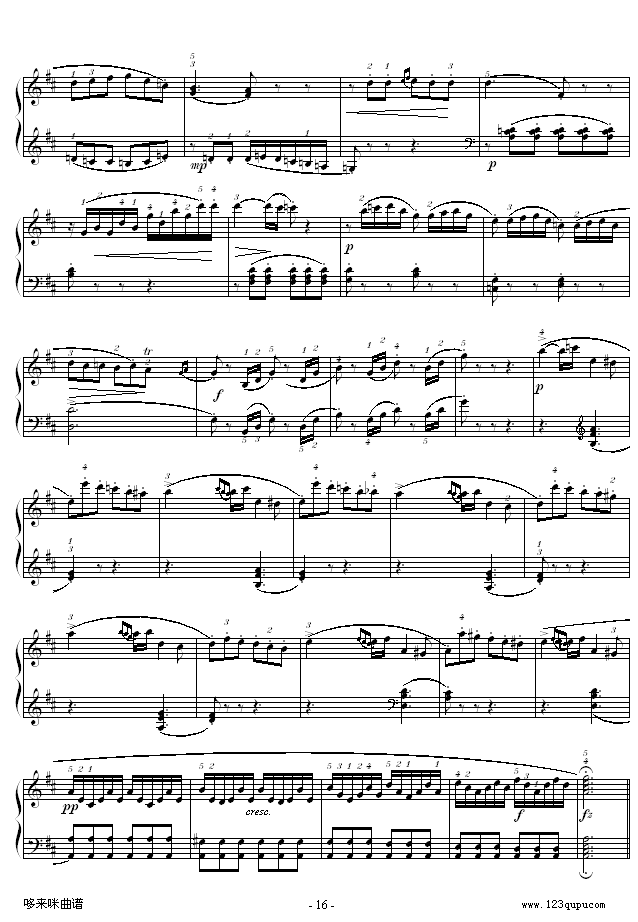 D大调奏鸣曲K.311-完整版-莫扎特16