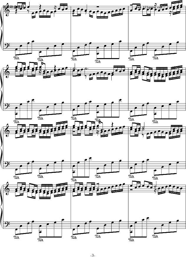 卡农-（C Major）接近原版-帕赫贝尔-Pachelbel3