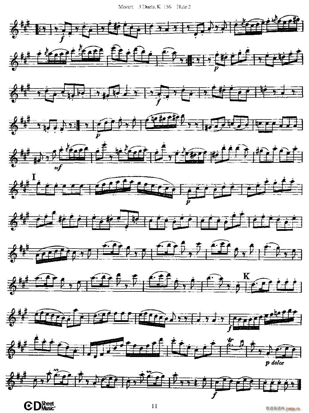 3 Duets K 156 之第二长笛（二重奏三首 K156号） 铜管11