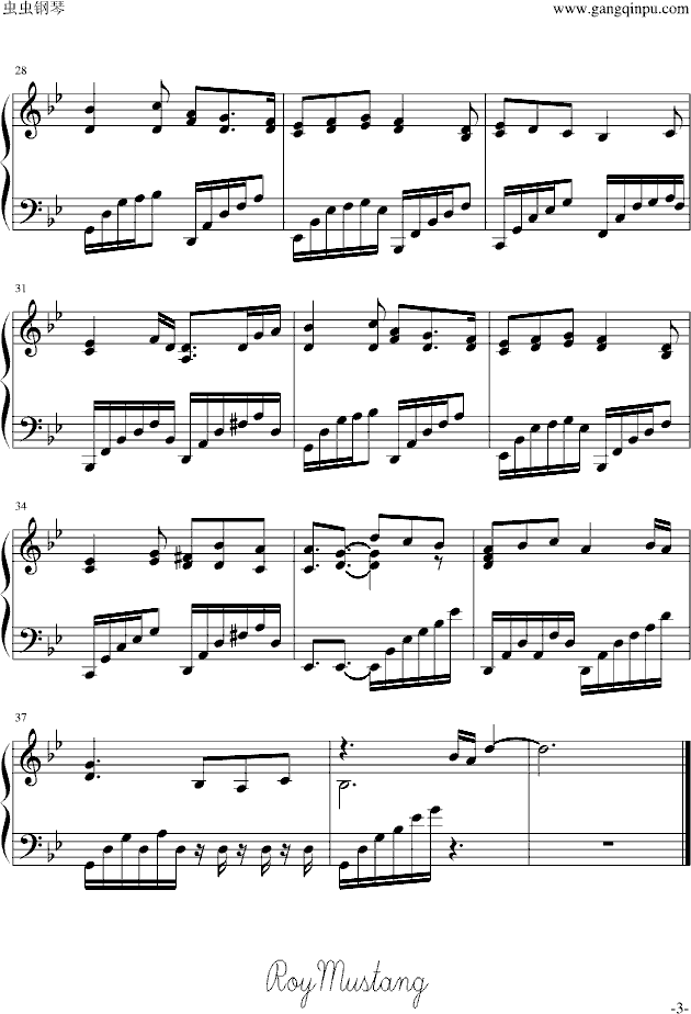 [黑�淌�II]�xく空の静寂には-钢琴谱(钢琴曲)-尾浦游纪3